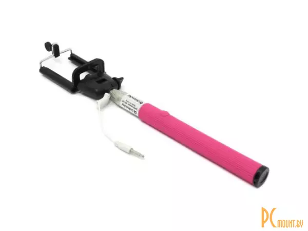 Штатив (монопод) для селфи Defender Selfie Master SM-02 розовый, проводной, 20-98 см (29405)
