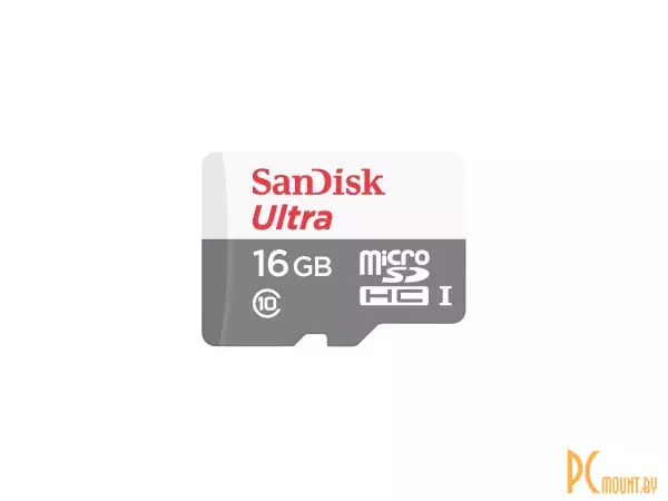 Карта памяти MicroSDHC, 16Gb, class 10, UHS-I, SanDisk SDSQUNB-016G-GN3MN