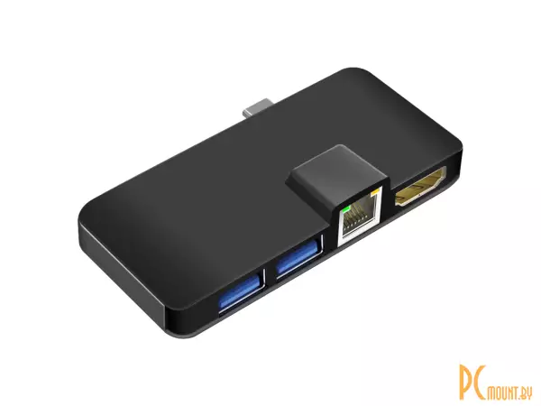 USB Хаб Type-C с HDMI и LAN портами GINZZU GR-767UB